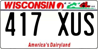 WI license plate 417XUS
