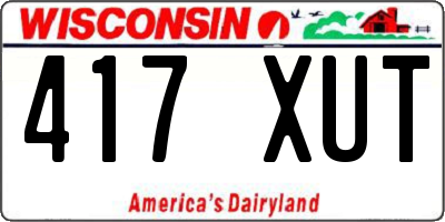 WI license plate 417XUT