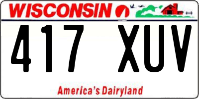 WI license plate 417XUV