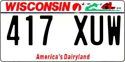 WI license plate 417XUW