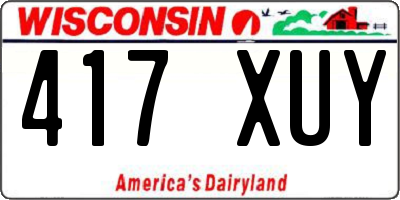 WI license plate 417XUY