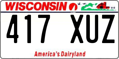 WI license plate 417XUZ