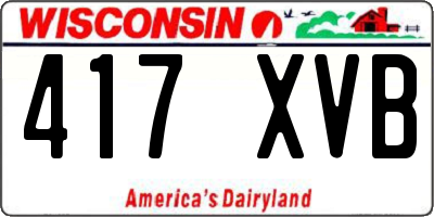 WI license plate 417XVB