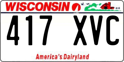 WI license plate 417XVC