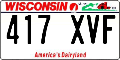 WI license plate 417XVF