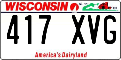 WI license plate 417XVG
