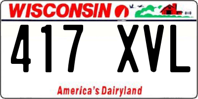 WI license plate 417XVL