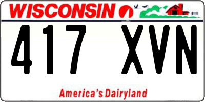 WI license plate 417XVN