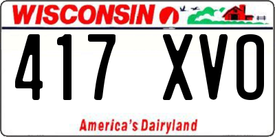 WI license plate 417XVO