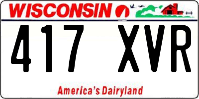 WI license plate 417XVR