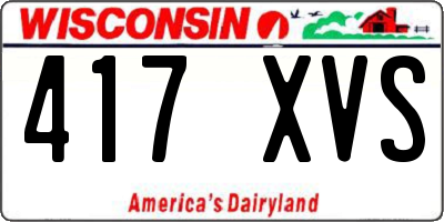 WI license plate 417XVS