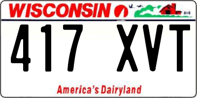 WI license plate 417XVT