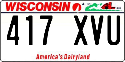 WI license plate 417XVU