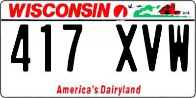 WI license plate 417XVW