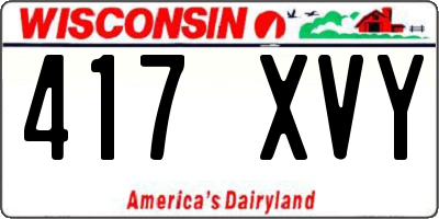 WI license plate 417XVY