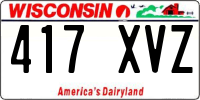 WI license plate 417XVZ