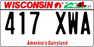 WI license plate 417XWA