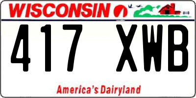WI license plate 417XWB