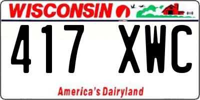 WI license plate 417XWC