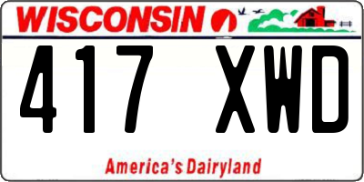 WI license plate 417XWD