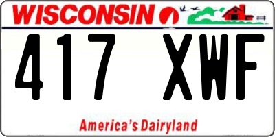 WI license plate 417XWF