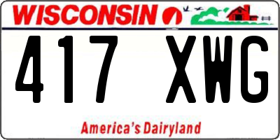 WI license plate 417XWG