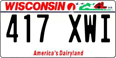 WI license plate 417XWI