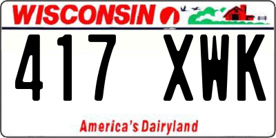 WI license plate 417XWK