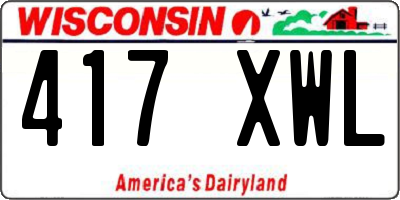 WI license plate 417XWL