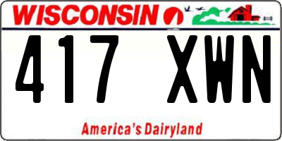 WI license plate 417XWN