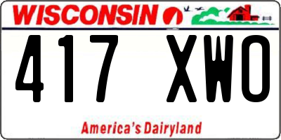 WI license plate 417XWO