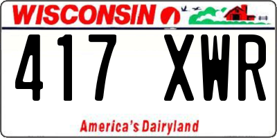 WI license plate 417XWR