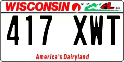 WI license plate 417XWT