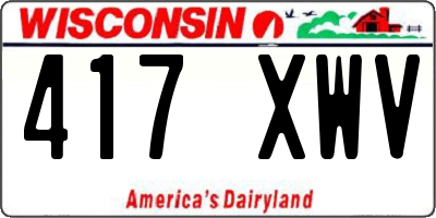 WI license plate 417XWV