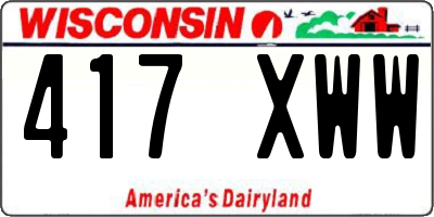 WI license plate 417XWW