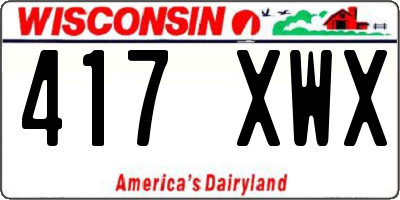 WI license plate 417XWX