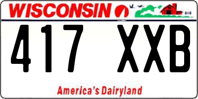 WI license plate 417XXB