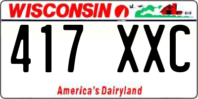 WI license plate 417XXC