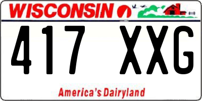 WI license plate 417XXG
