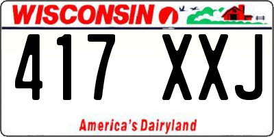 WI license plate 417XXJ