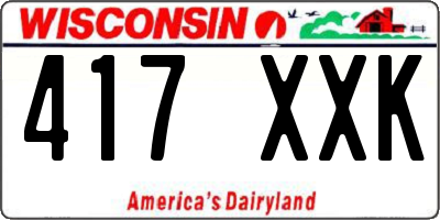 WI license plate 417XXK