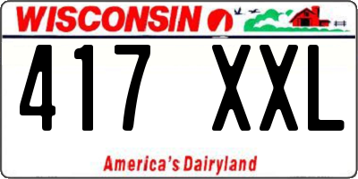 WI license plate 417XXL