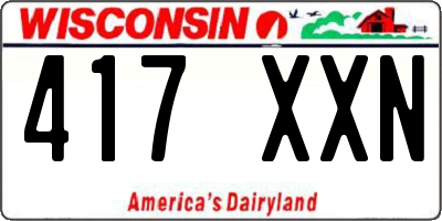 WI license plate 417XXN