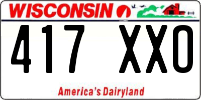 WI license plate 417XXO