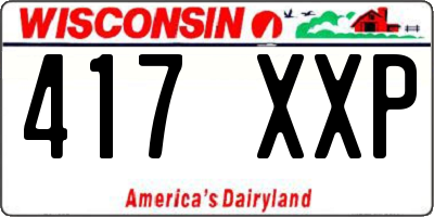 WI license plate 417XXP