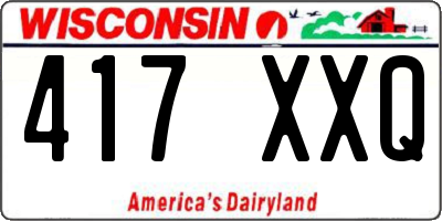 WI license plate 417XXQ