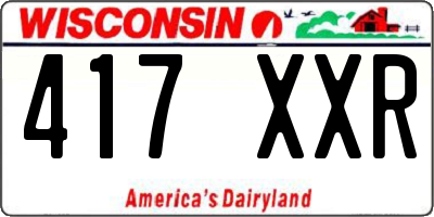 WI license plate 417XXR