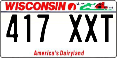 WI license plate 417XXT