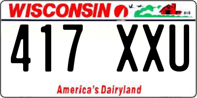 WI license plate 417XXU