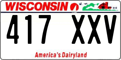 WI license plate 417XXV